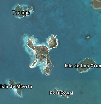 Ile aux pirates sur Google Earth Ile aux pirates sur Google Earth
