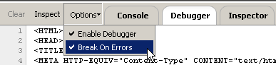 L'option pour activer le débogueur de Firebug L'option pour activer le débogueur de Firebug