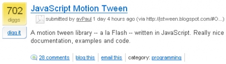 Un lien posté sur Digg Un lien posté sur Digg