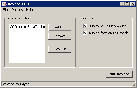 Capture d'écran de l'application Tidybot Capture d'écran de l'application Tidybot