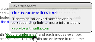 Exemple d'IntelliTXT - Capture d'écran Exemple d'IntelliTXT - Capture d'écran