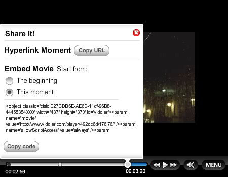 Viddler: possibilité de référer un moment particulier d'une vidéo Viddler: possibilité de référer un moment particulier d'une vidéo
